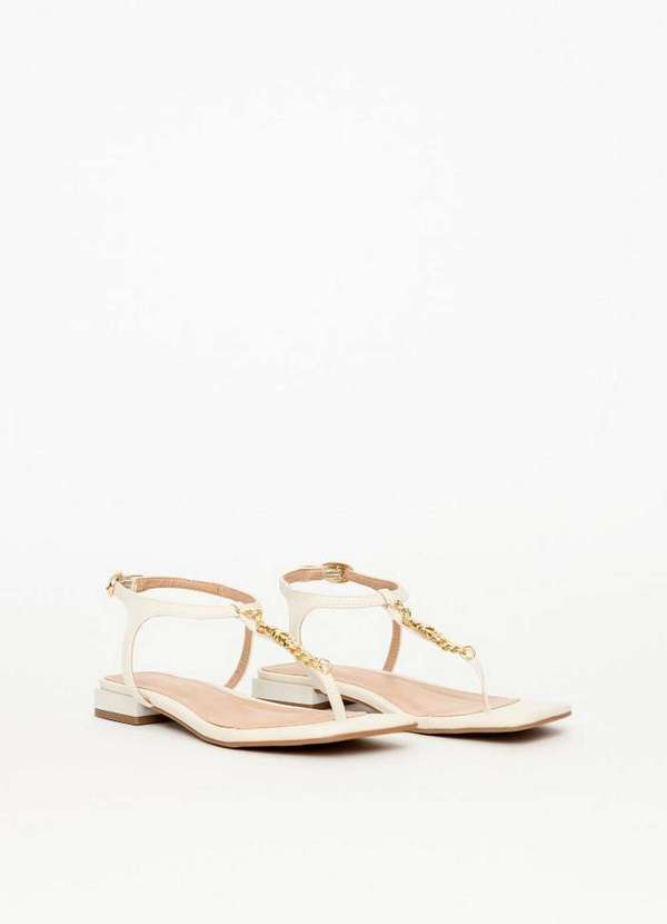 Lança Perfume - Sandália Rasteira com Letreiro e Corrente A2312 5