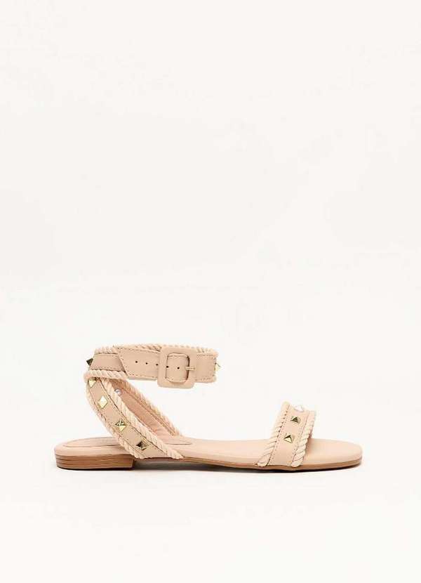 Lança Perfume - Sandália Rasteira Corda com Spikes A1038 1