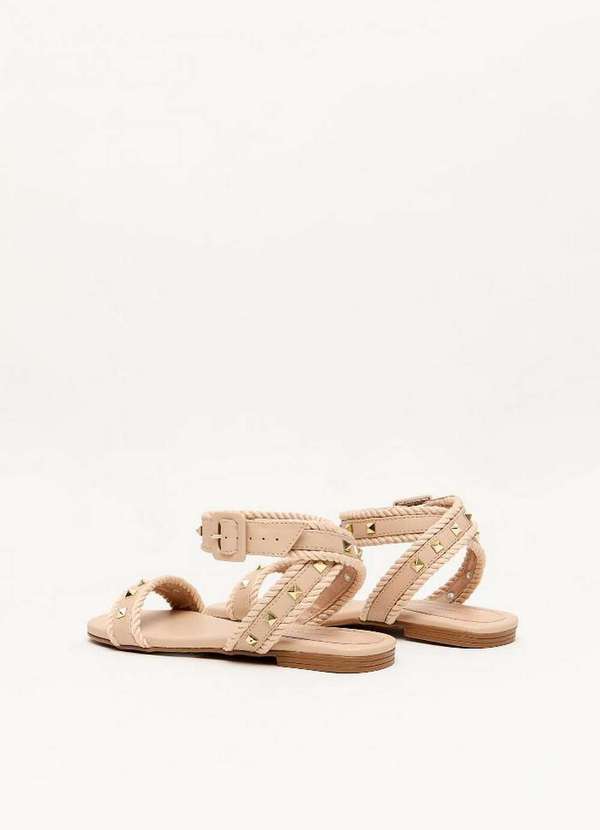 Lança Perfume - Sandália Rasteira Corda com Spikes A1038 4