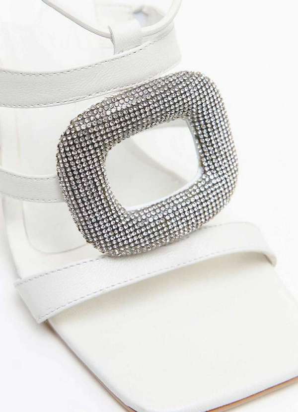 Lança Perfume - Sandália Couro Enfeite Brilhos A0002 2