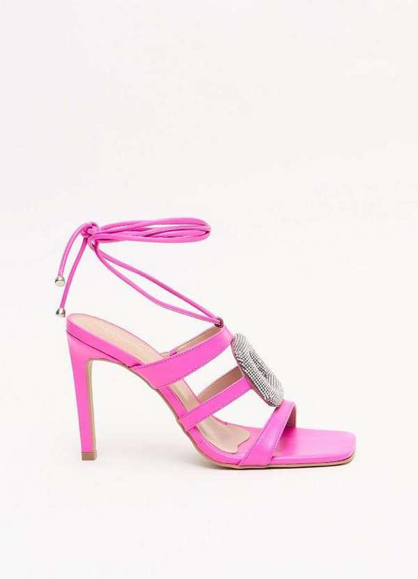 Lança Perfume - Sandália Couro Enfeite Brilhos A1662