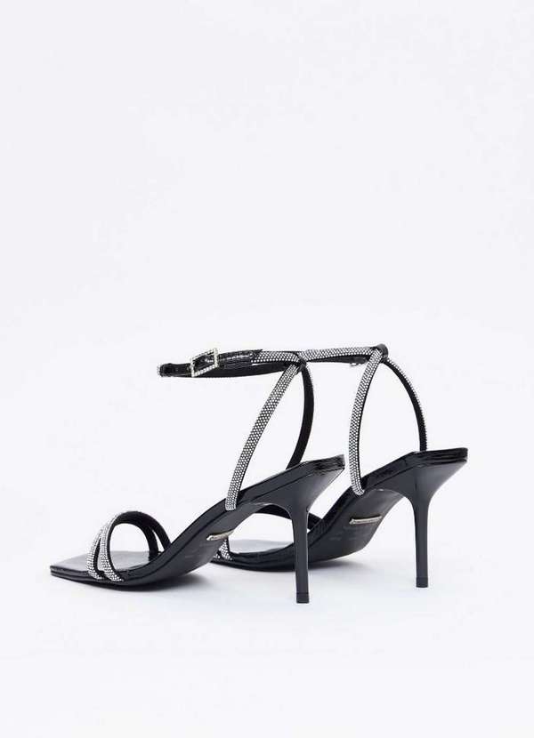 Lança Perfume - Sandália Couro Tiras Strass A0003 3