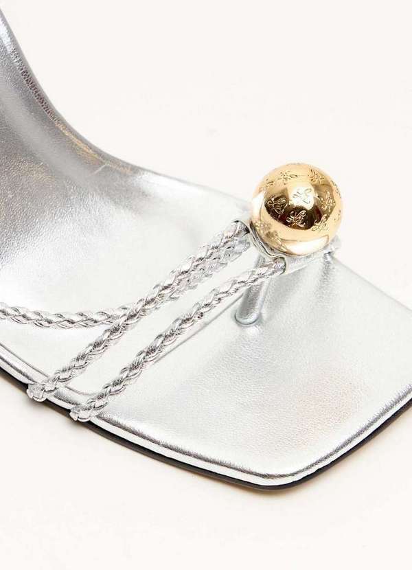 Lança Perfume - Sandália de Salto Médio com Amarração e Esfera Lp A0008 4