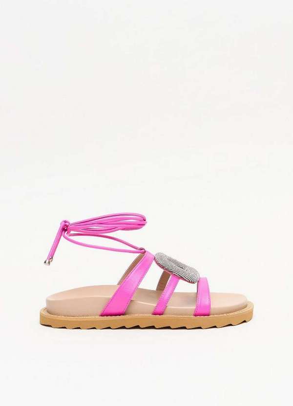 Lança Perfume - Sandália Papete Couro Brilho A1662