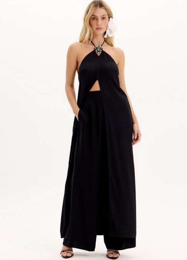 Lança Perfume - Blusa Alongada Frente Única com Aplicações A0003