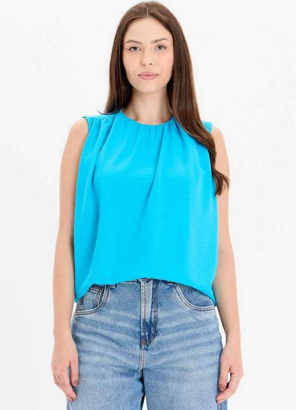 Lança Perfume - Blusa Ampla Drapeada com Gola Redonda A0881 3