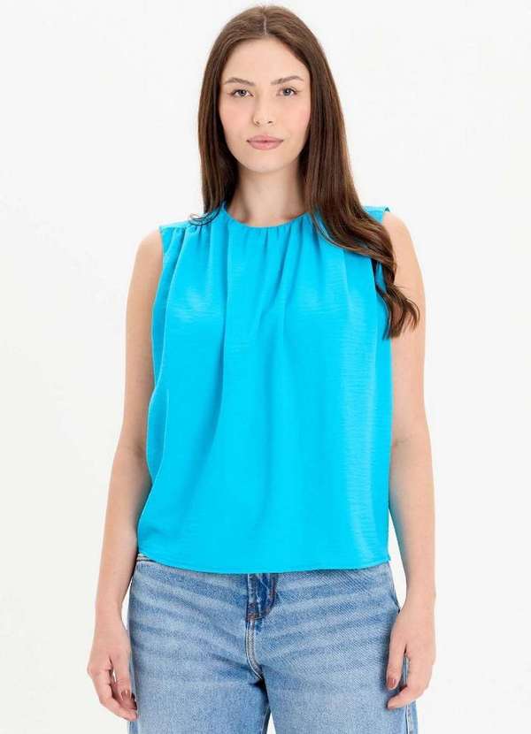 Lança Perfume - Blusa Ampla Drapeada com Gola Redonda A0881 1