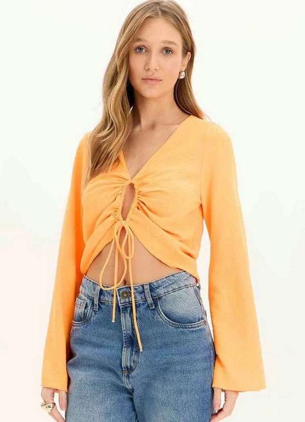 Lança Perfume - Blusa com Amarração Manga Flare A0063