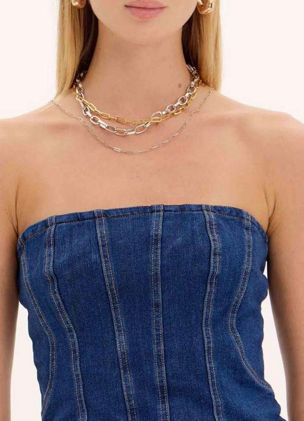 Lança Perfume Easy - Blusa Corset Jeans sem Alças A0004 4