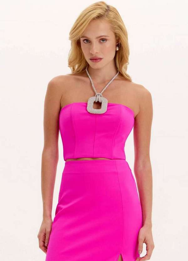 Lança Perfume - Blusa Cropped Alças Cristais A1662 1