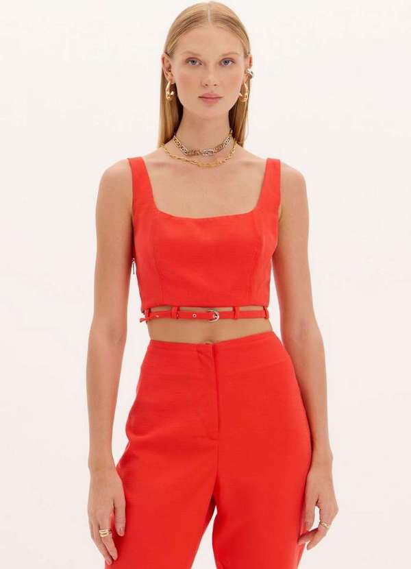 Lança Perfume Easy - Blusa Cropped com Cinto A1596