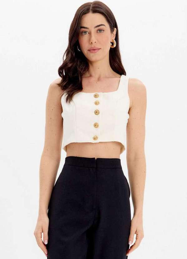 Lança Perfume - Blusa Curta de Botões A0001