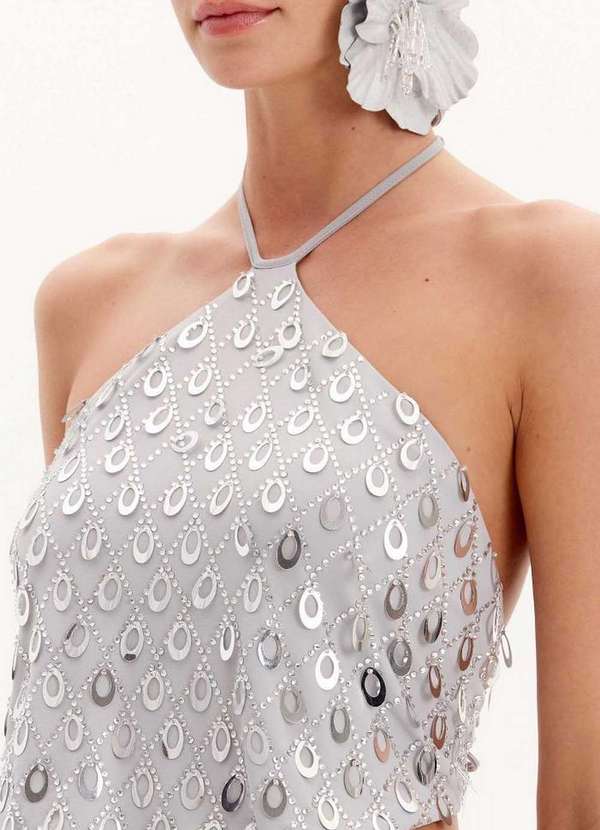 Lança Perfume - Blusa Curta Frente Única com Aplicação A2084 2