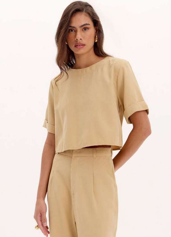 Lança Perfume - Blusa Curta Mangas Dobradas A1702