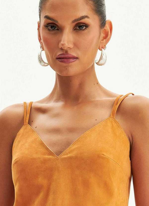 Lança Perfume - Blusa de Couro Decote V A0501 2