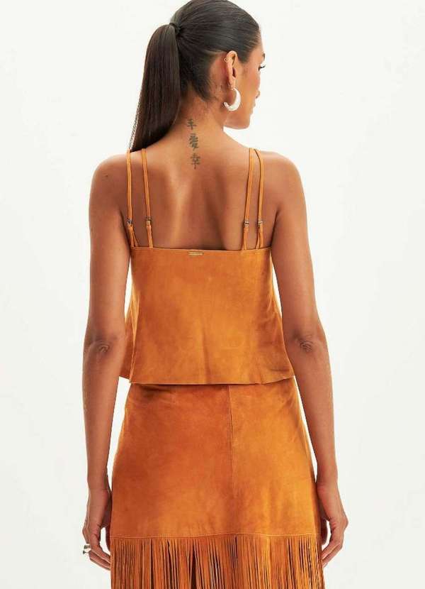 Lança Perfume - Blusa de Couro Decote V A0501 4