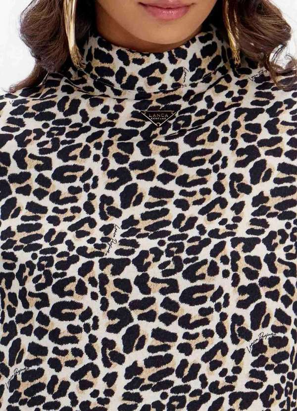 Lança Perfume - Blusa de Mangas Curtas Estampada com Gola Alta A2354 2