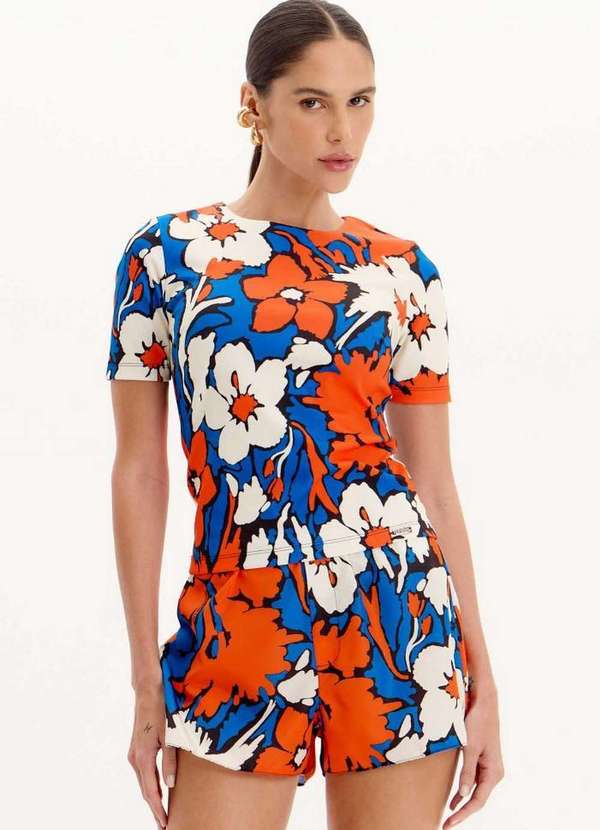 Lança Perfume Easy - Blusa de Mangas Curtas Estampada com Gola Redonda A2080 3