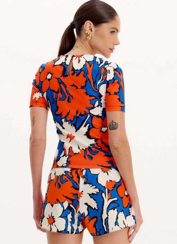 Lança Perfume Easy - Blusa de Mangas Curtas Estampada com Gola Redonda A2080 4