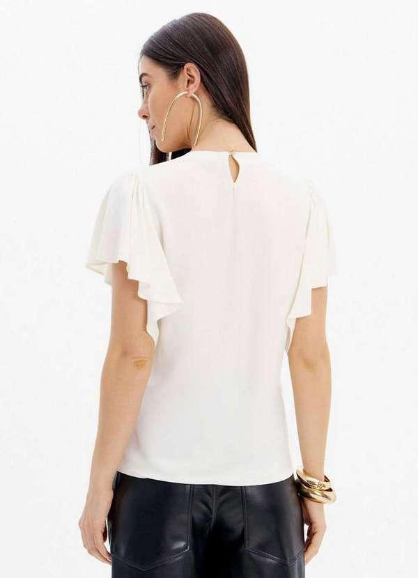 Lança Perfume - Blusa de Mangas Fluidas com Gola Redonda A0001 3