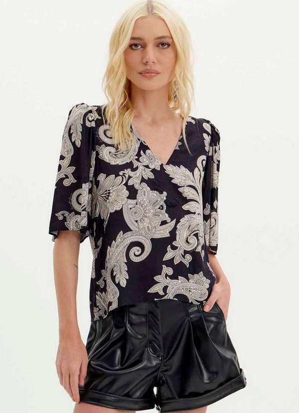 Lança Perfume - Blusa Decote V Manga Curta A1328 2