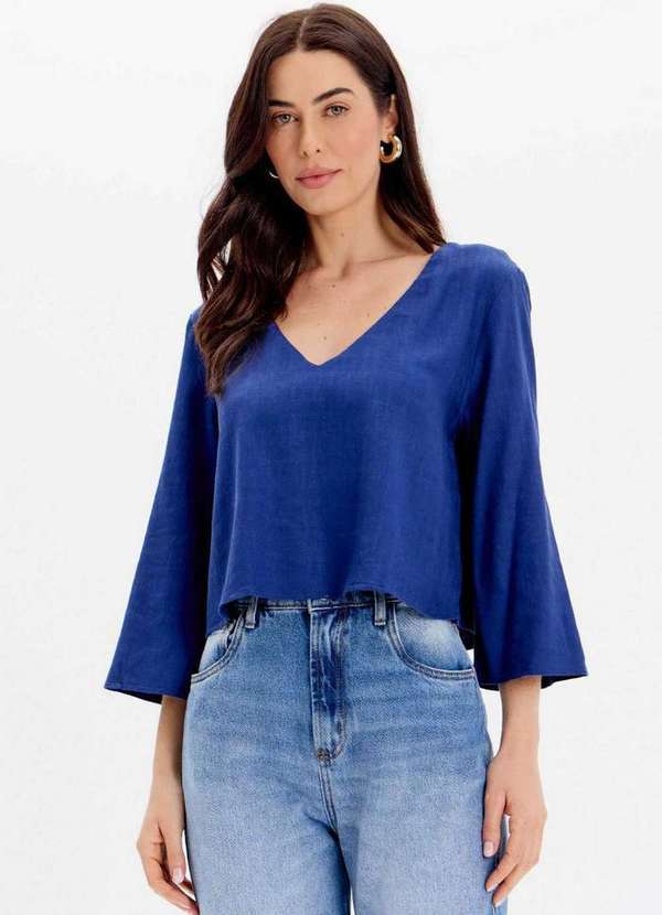 Lança Perfume - Blusa Decote V Manga Flare A0689