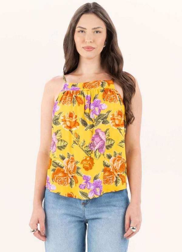 Lança Perfume - Blusa Descolada de Alças Decote Reto A0847