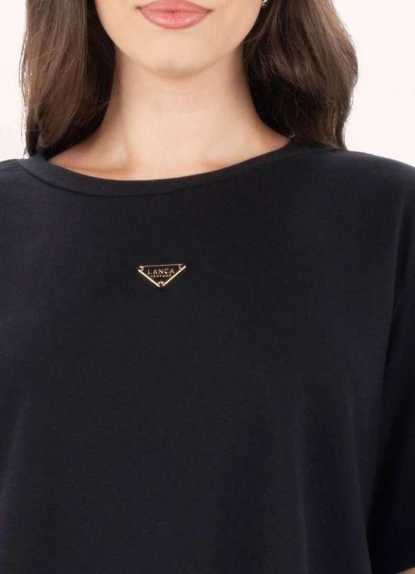 Lança Perfume - Blusa Descolada de Manga Curta com Aplique Frontal A0003 2