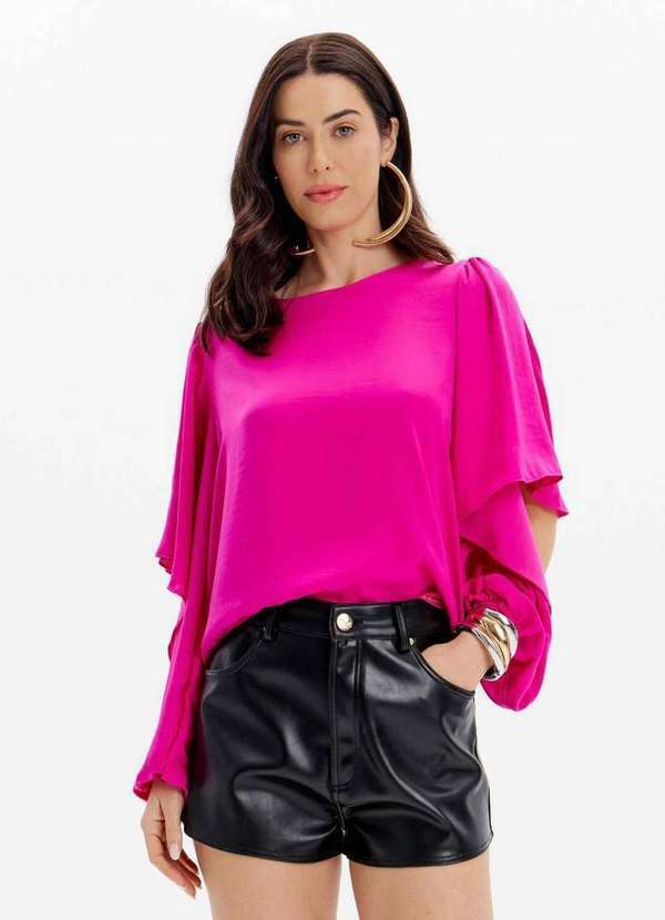 Lança Perfume - Blusa Fluida de Mangas Longas com Babados A1327