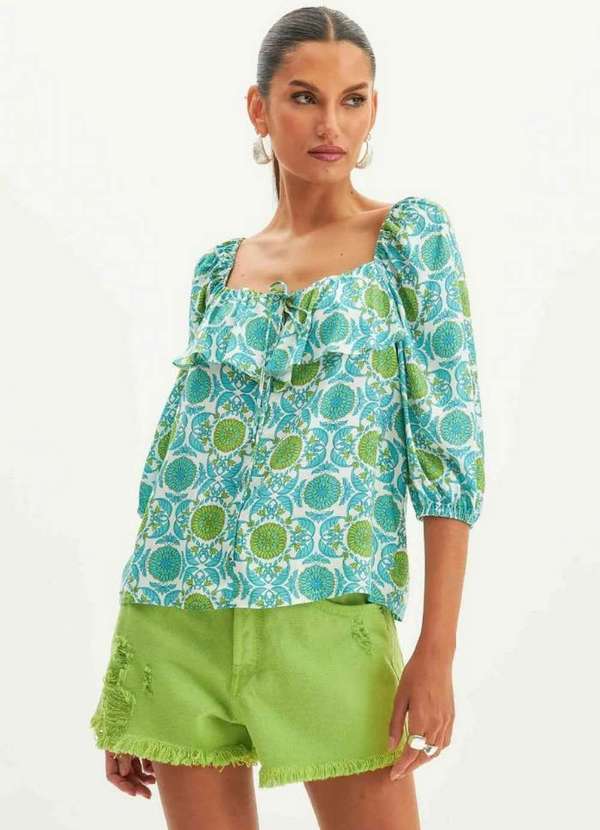 Lança Perfume - Blusa Manga 3/4 Estampada A0394