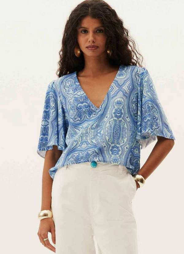 Lança Perfume - Blusa Manga Curta Estampada A0773