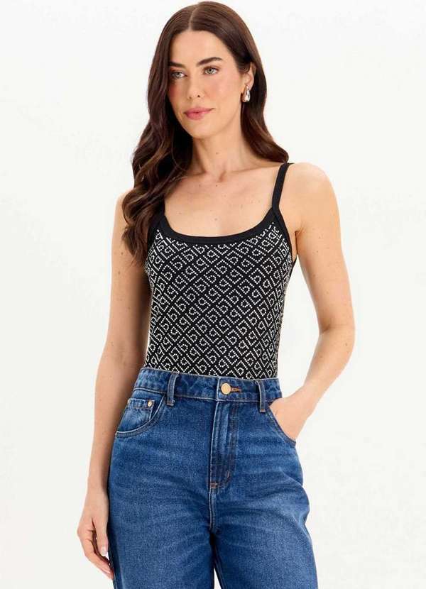 Lança Perfume - Blusa Regata Canelada Brilhos A0003