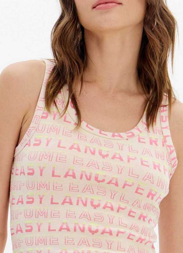 Lança Perfume Easy - Blusa Regata Justa Estampada Logomania A2553 2