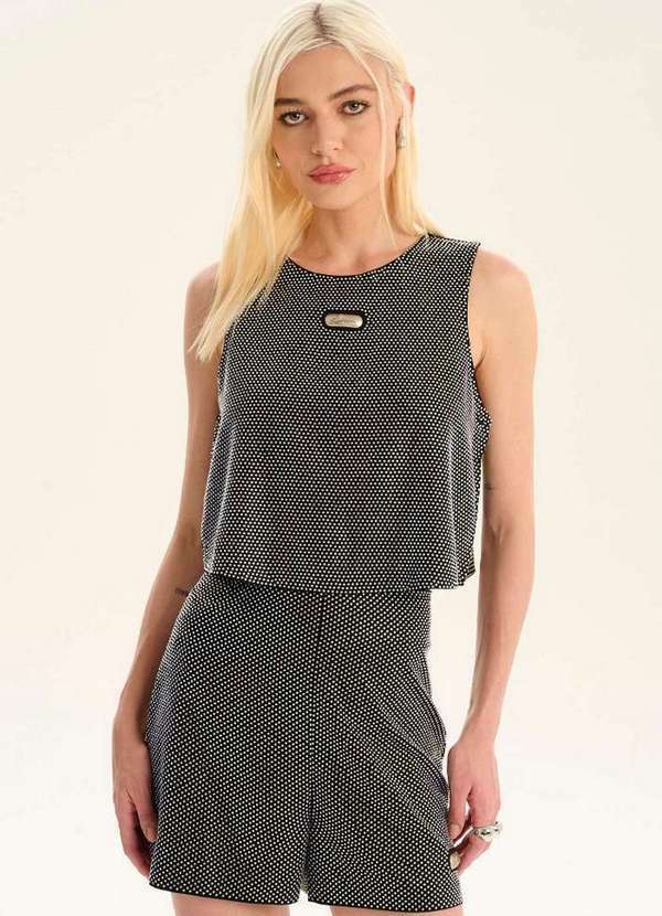 Lança Perfume - Blusa sem Manga com Aplicação A0003 3