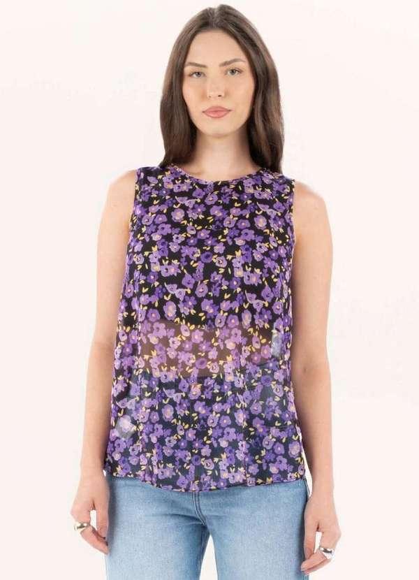 Lança Perfume - Blusa Solta sem Mangas Alongada A2326