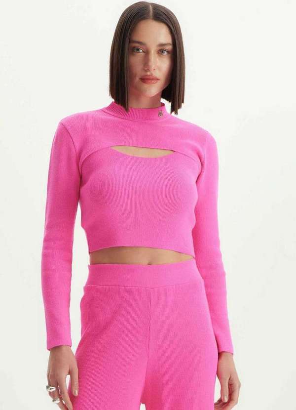 Lança Perfume - Blusa Tricot com Sobreposição Lança Perfume 00628