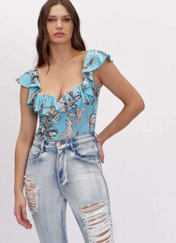 Lança Perfume - Body Justo sem Manga com Babado 08116