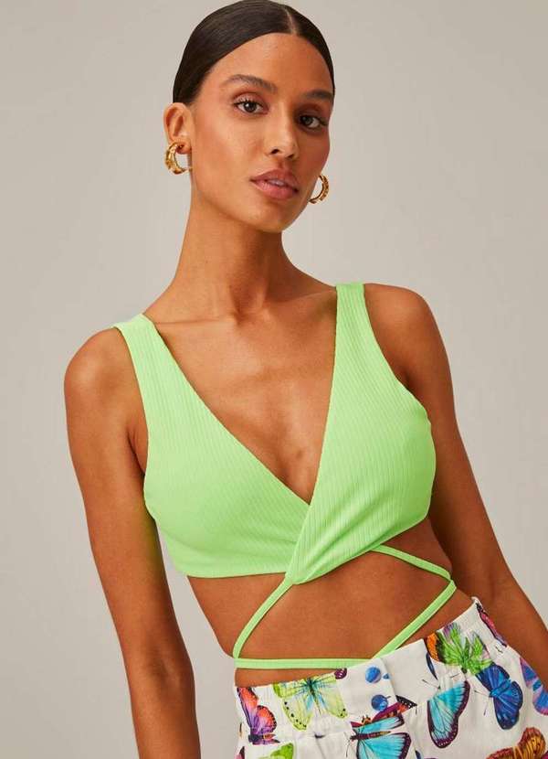 Lança Perfume - Top Canelado com Amarrações 09596