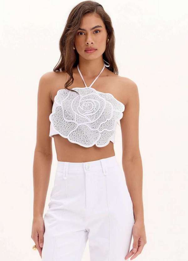 Lança Perfume - Top Cropped Amarração Brilhos A0002