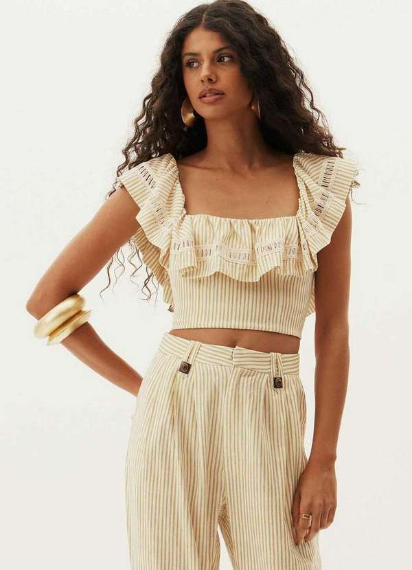 Lança Perfume - Top Cropped com Babado A0735