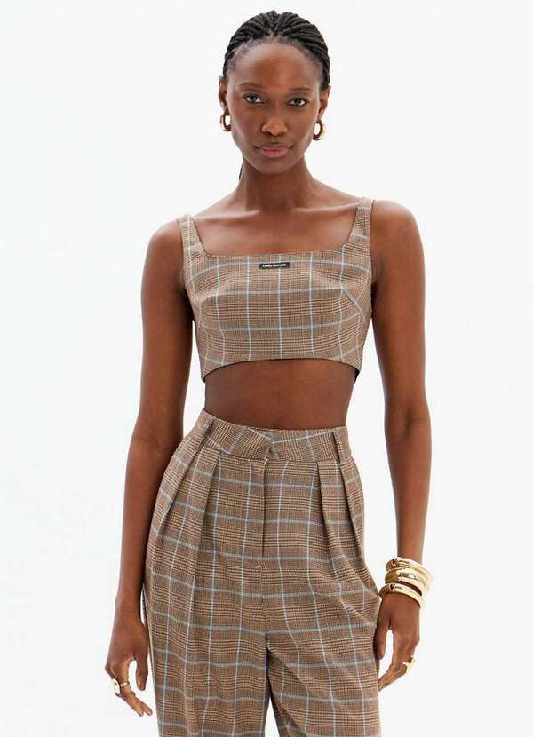 Lança Perfume - Top Cropped de Alça Zíper Posterior A2897