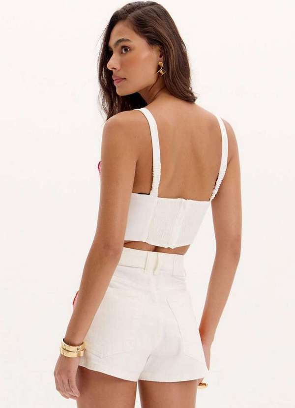 Lança Perfume - Top Cropped de Alças Flores A0001 3