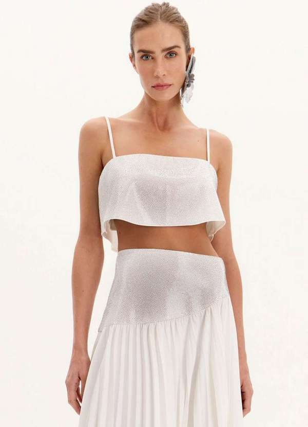 Lança Perfume - Top Cropped Fluido de Alças com Brilhos A0001