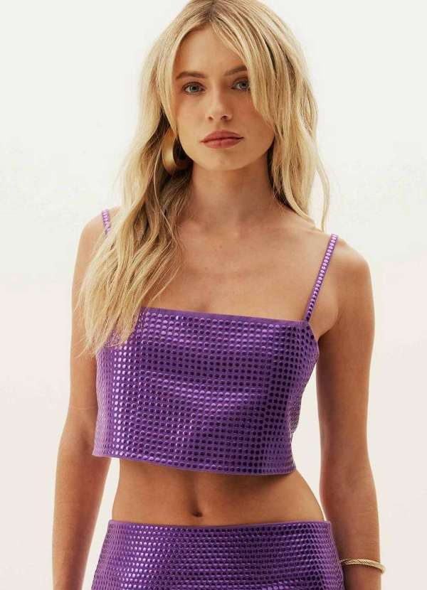 Lança Perfume - Top Cropped Reto Shine A0688 2