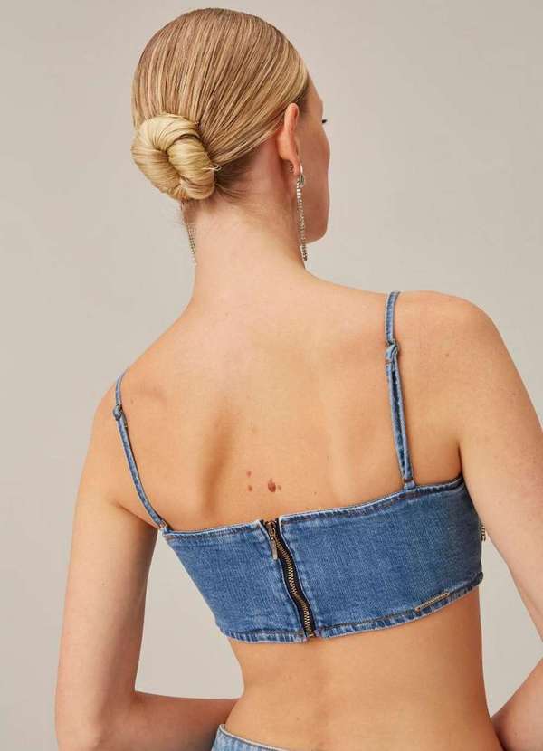 Lança Perfume - Top Jeans Cropped de Alça Glam 00004 7
