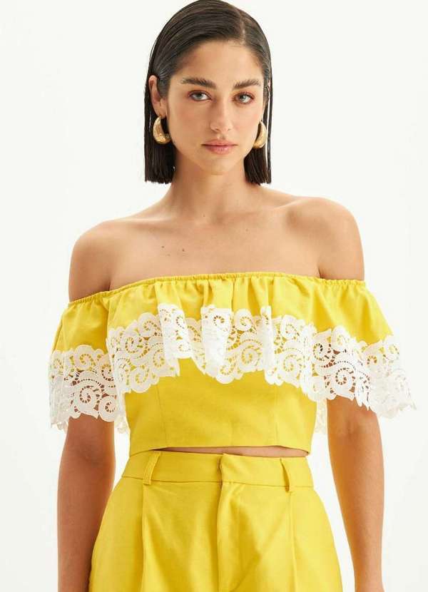 Lança Perfume - Top Ombro a Ombro com Babados A0257