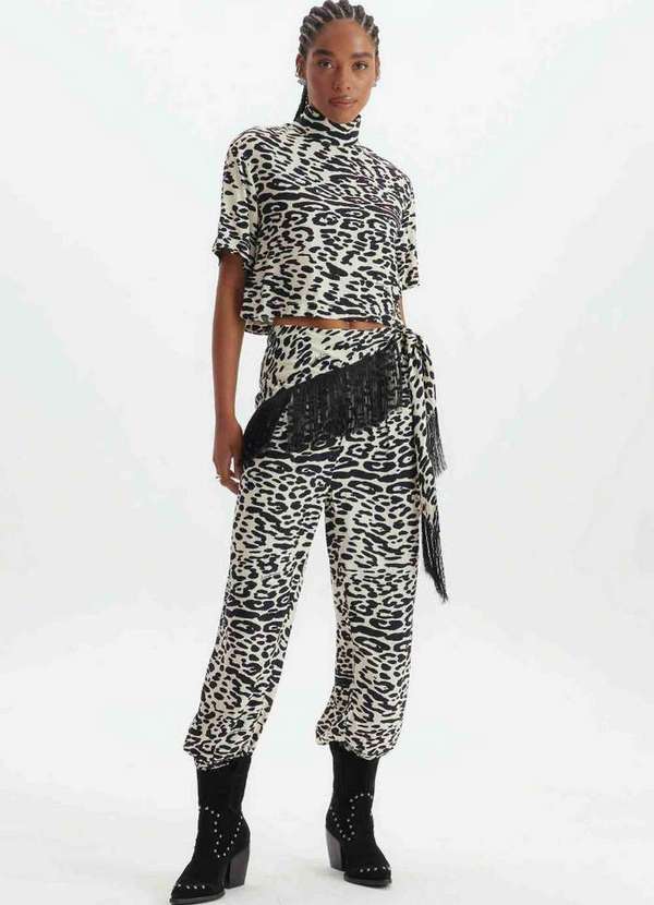 Lança Perfume - Calça Aladim com Sobreposição 00810