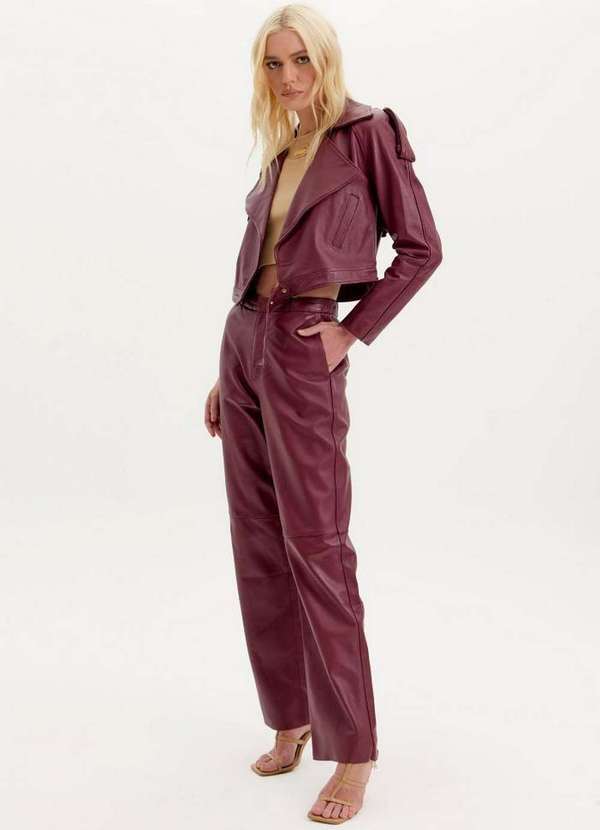 Lança Perfume - Calça Alfaiataria de Couro A1609