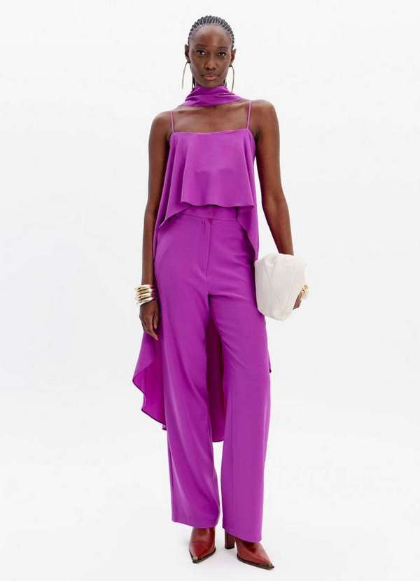 Lança Perfume - Calça Alfaiataria Full Length com Bolsos A2273