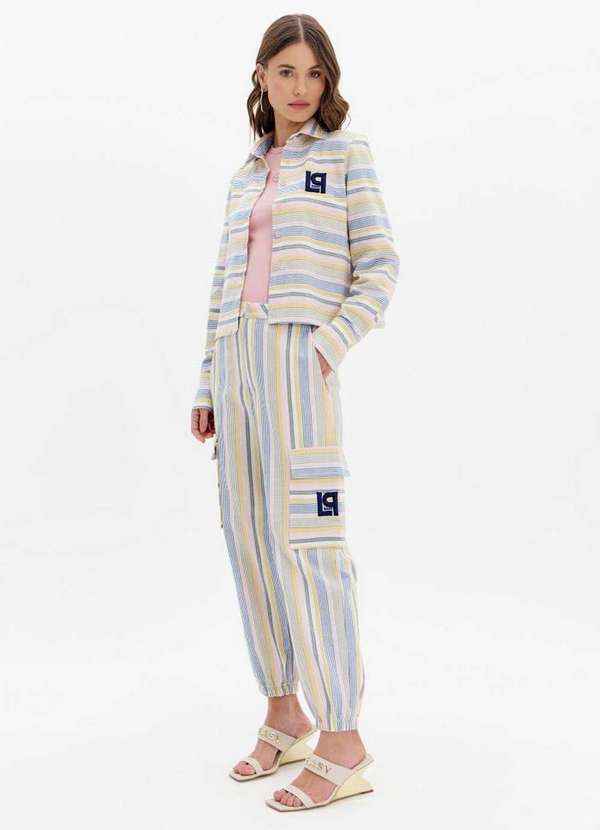 Lança Perfume Easy - Calça Cargo Cintura Alta com Logo A2278